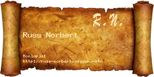 Russ Norbert névjegykártya
